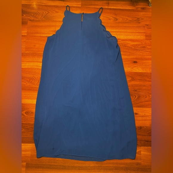 A. Byer Cobalt Blue Scalloped Halter Above Knee Dress - Picture 2 of 5